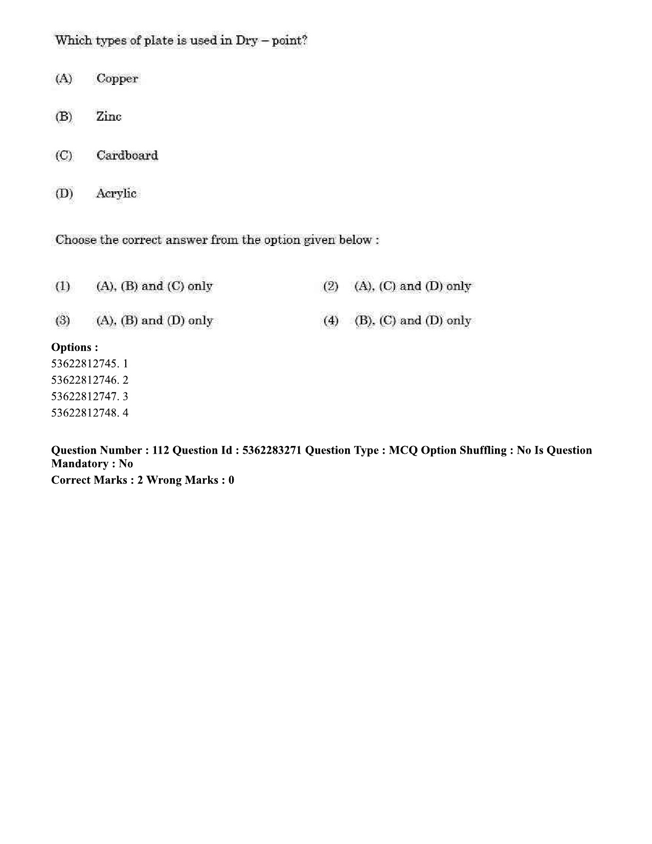 UGC NET Visual Arts Question Paper September 2020 113