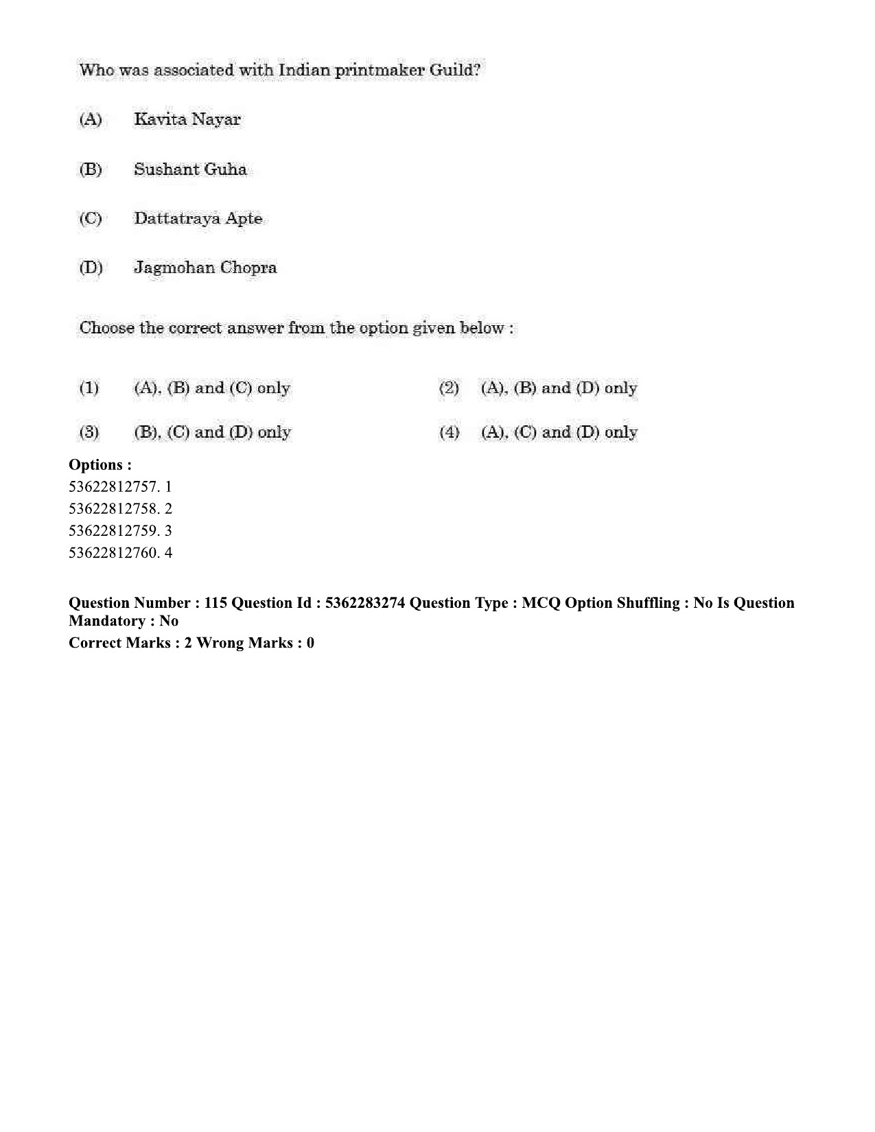 UGC NET Visual Arts Question Paper September 2020 119