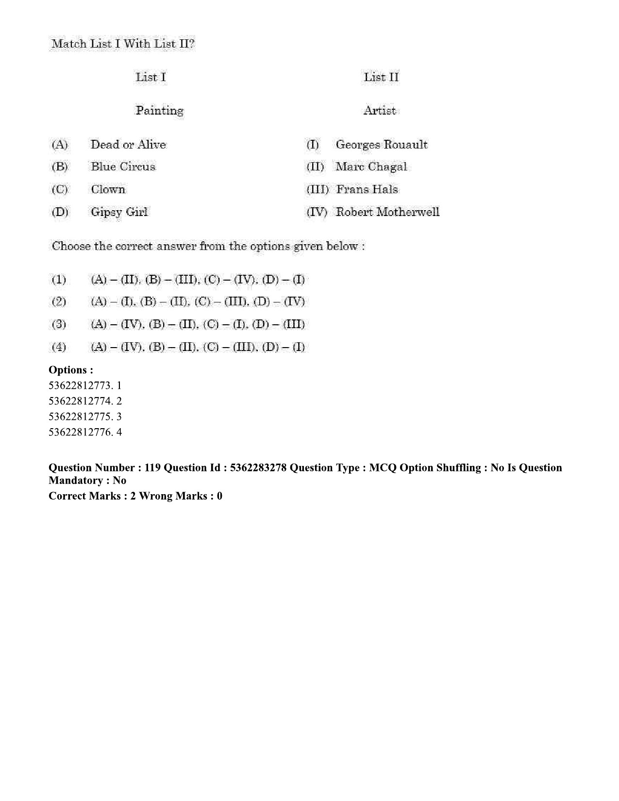 UGC NET Visual Arts Question Paper September 2020 127