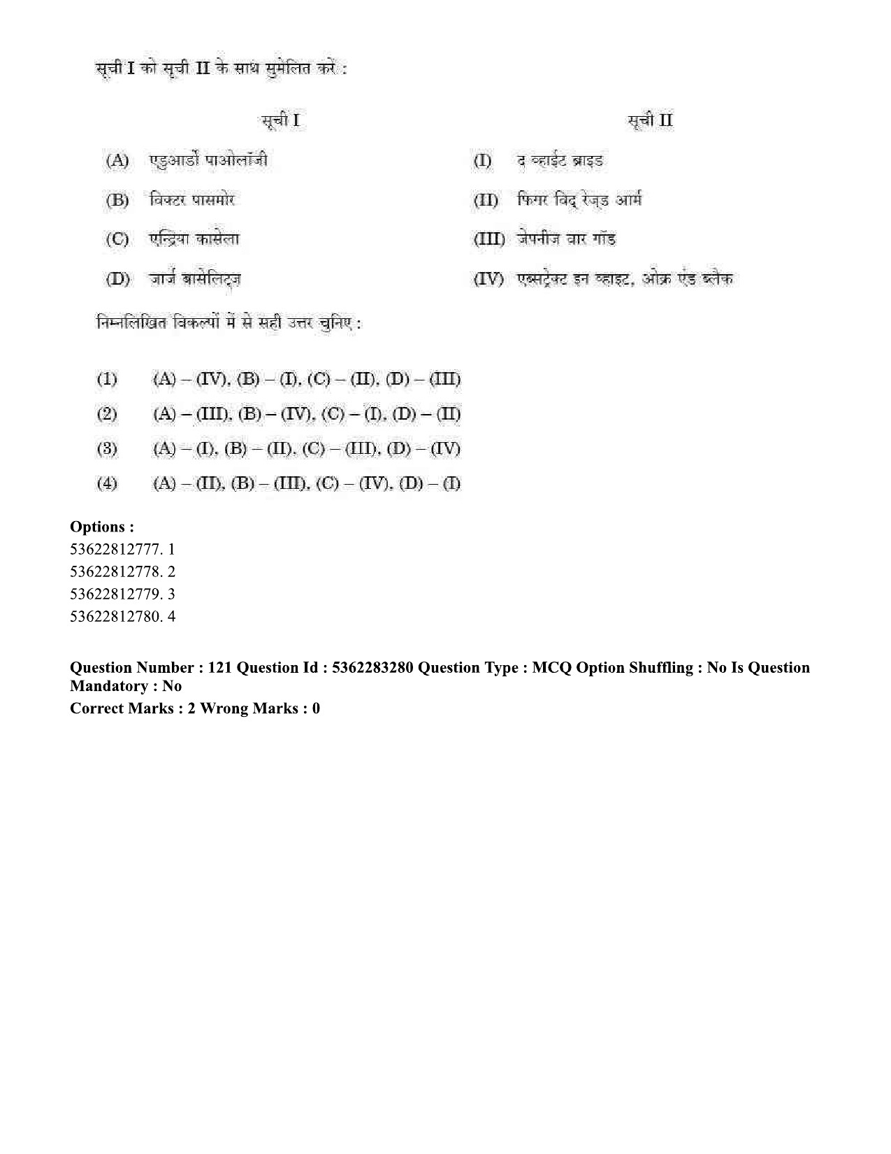 UGC NET Visual Arts Question Paper September 2020 130