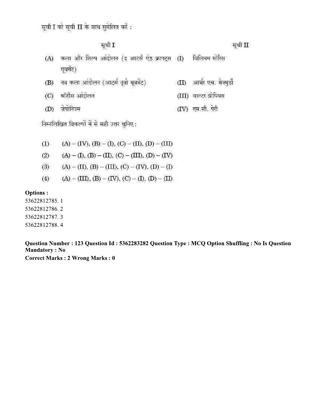 UGC NET Visual Arts Question Paper September 2020 134