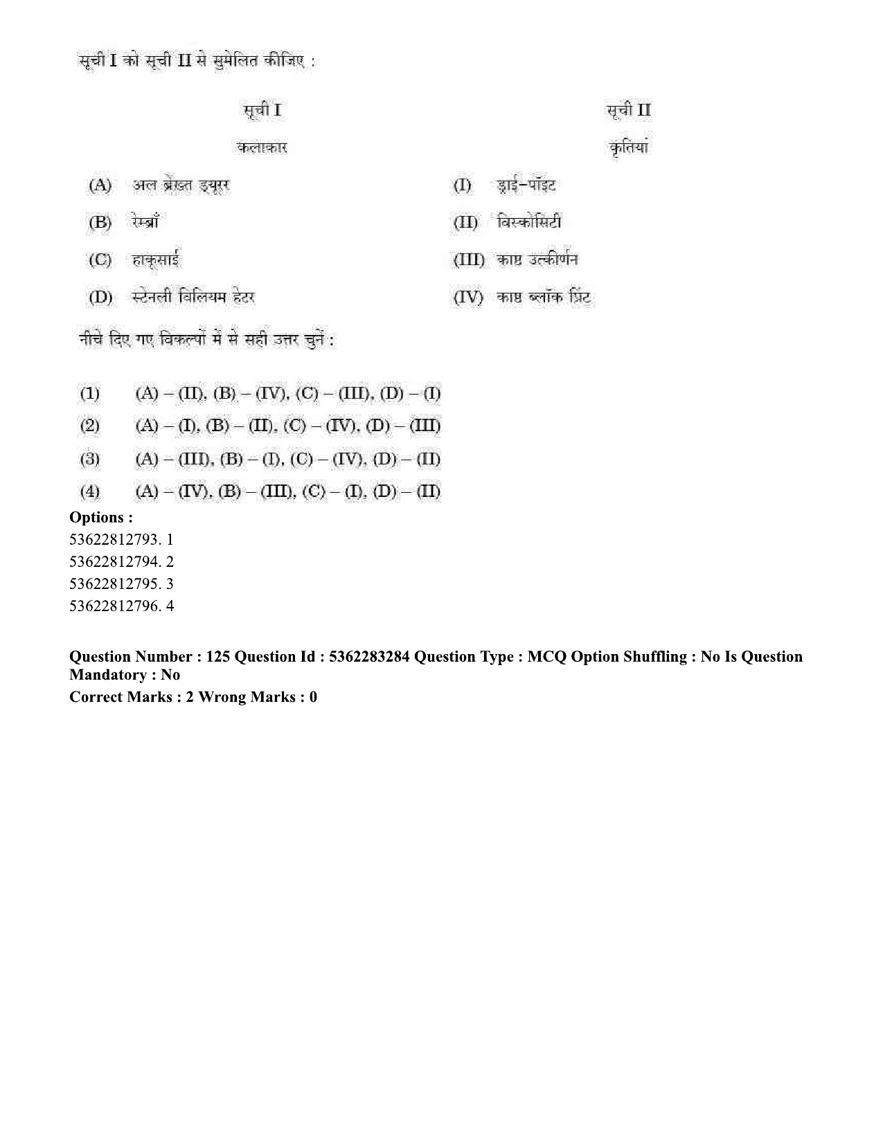 UGC NET Visual Arts Question Paper September 2020 138