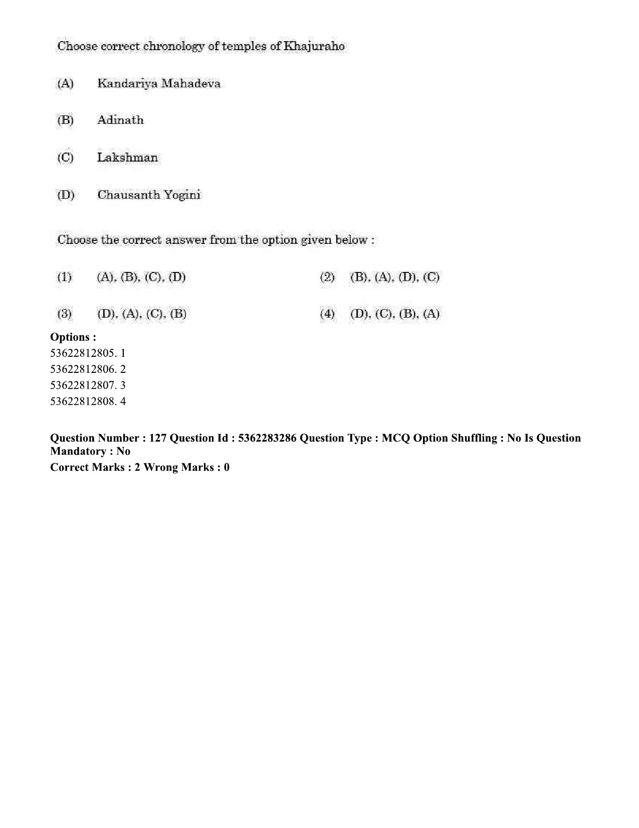 UGC NET Visual Arts Question Paper September 2020 143