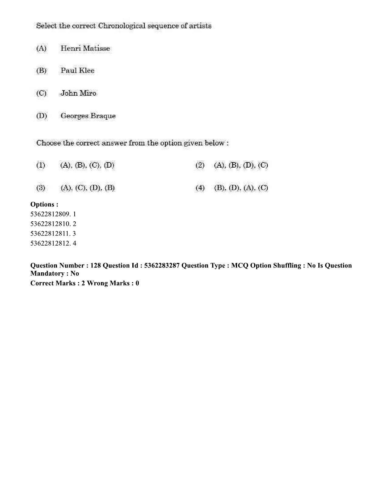 UGC NET Visual Arts Question Paper September 2020 145