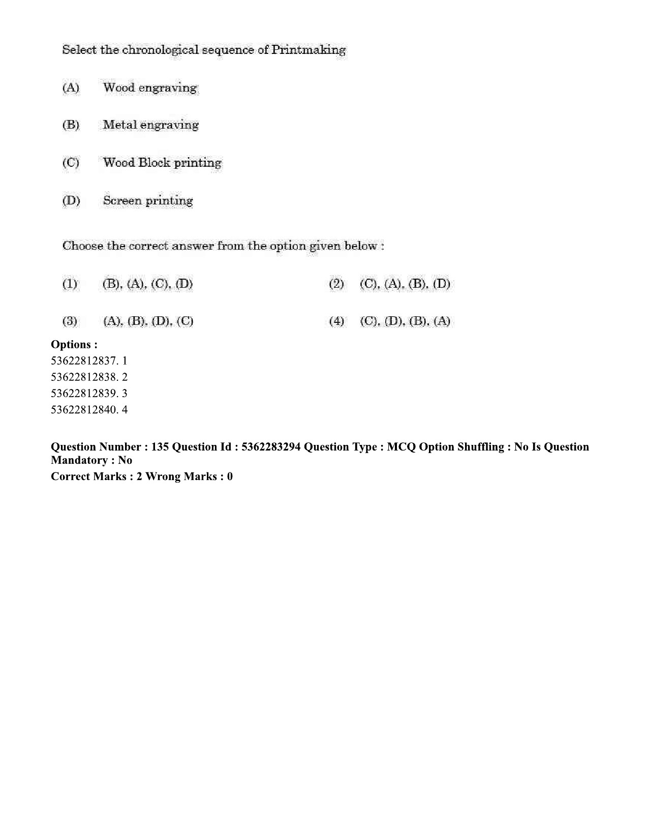 UGC NET Visual Arts Question Paper September 2020 158