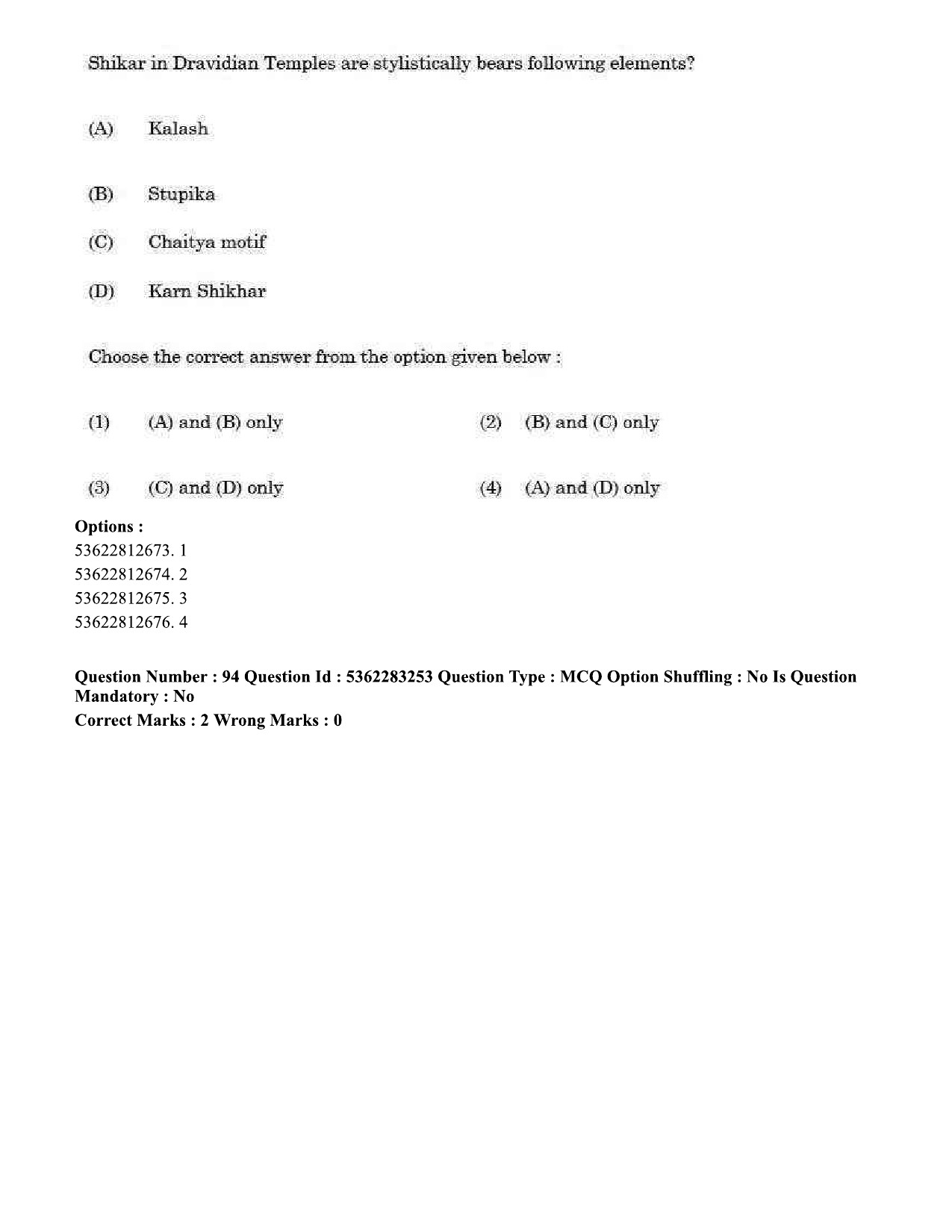 UGC NET Visual Arts Question Paper September 2020 80