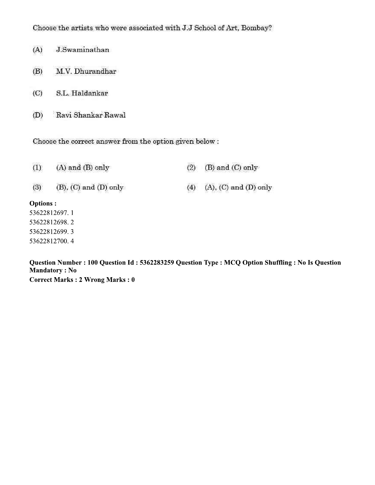 UGC NET Visual Arts Question Paper September 2020 91