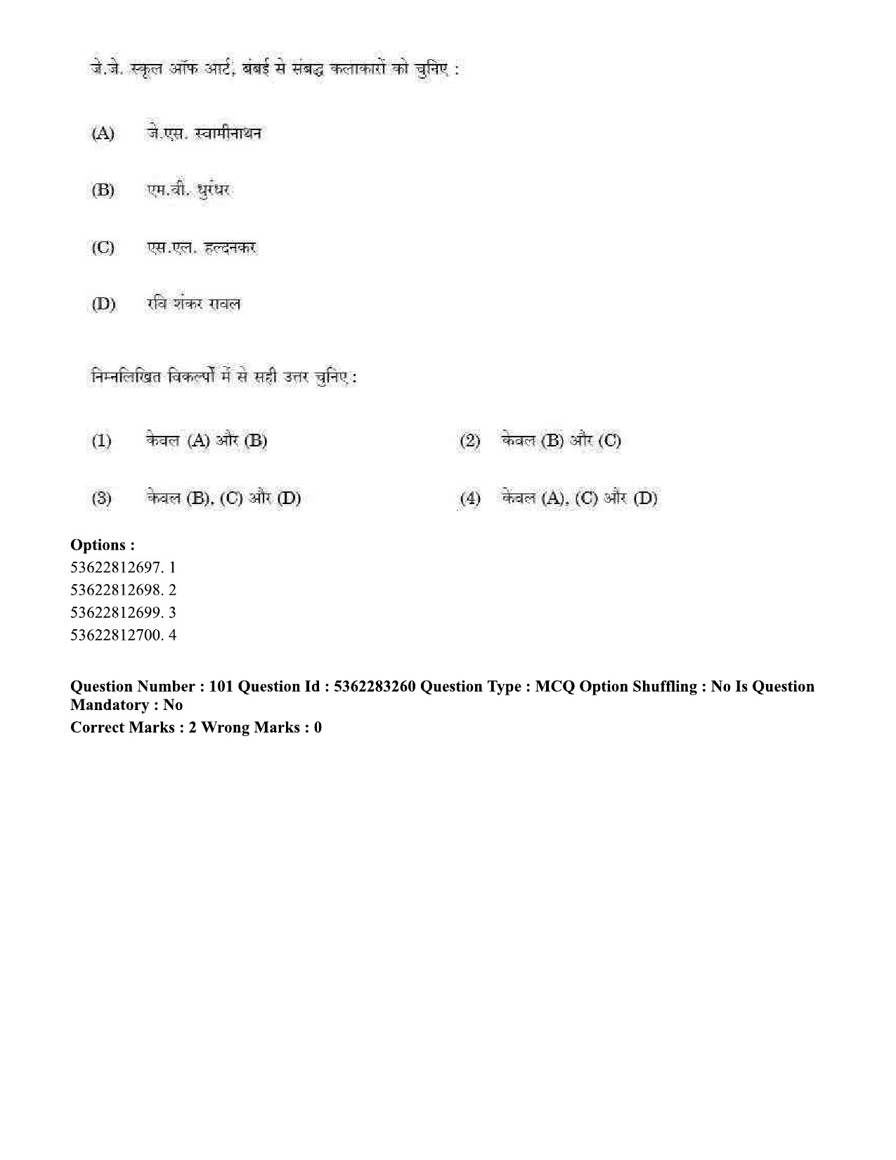 UGC NET Visual Arts Question Paper September 2020 92