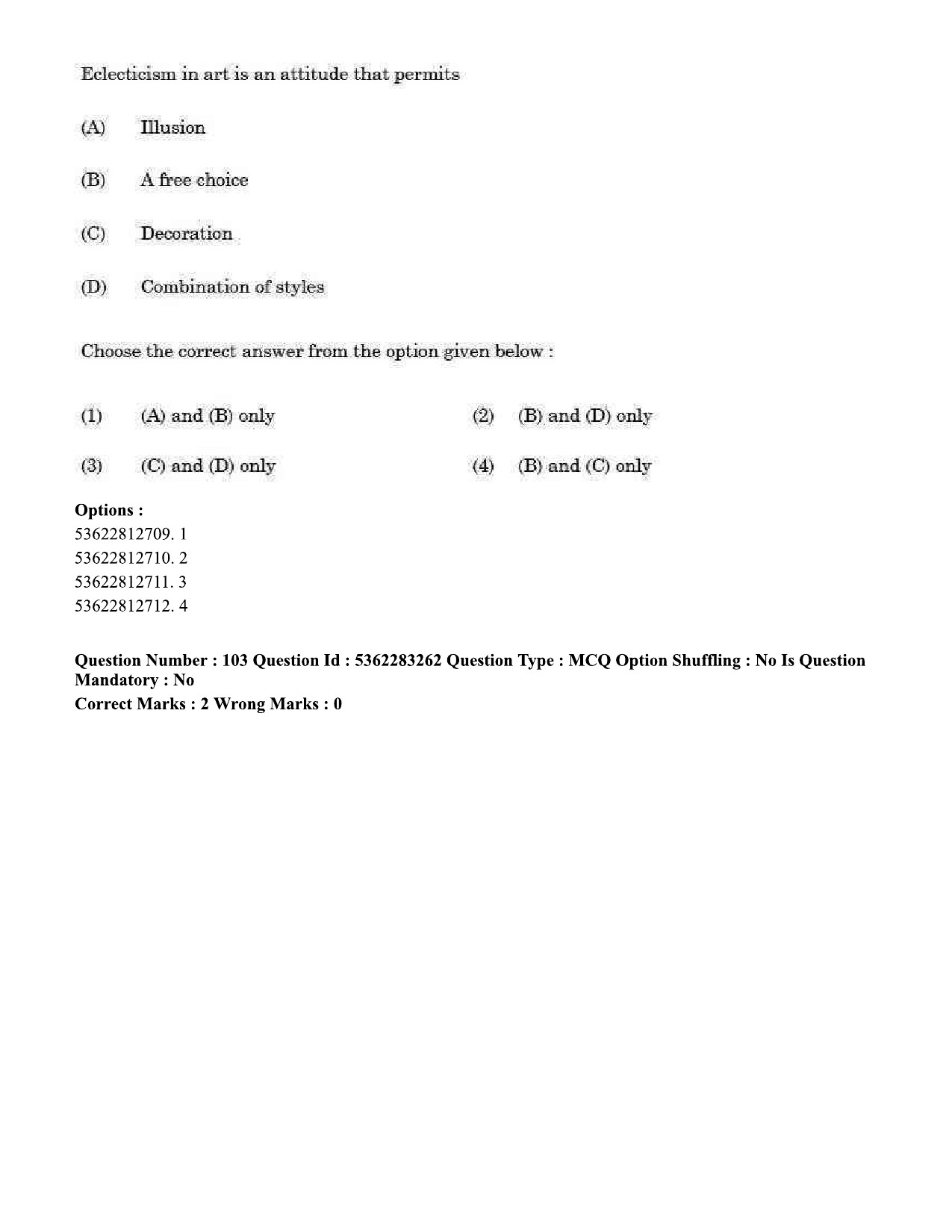 UGC NET Visual Arts Question Paper September 2020 96