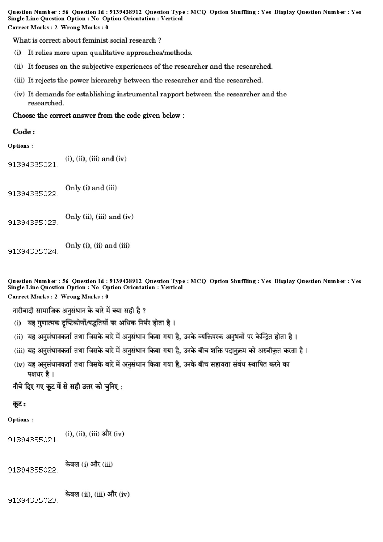 UGC NET Women Studies Question Paper December 2018 53