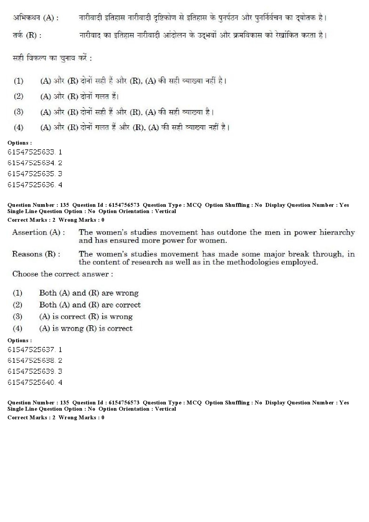 UGC NET Women Studies Question Paper December 2019 126