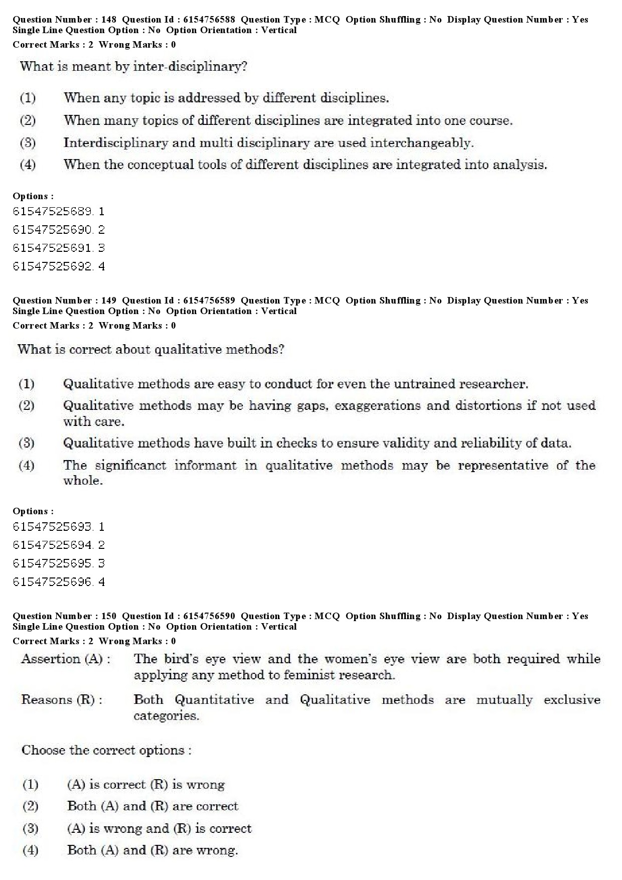 UGC NET Women Studies Question Paper December 2019 139