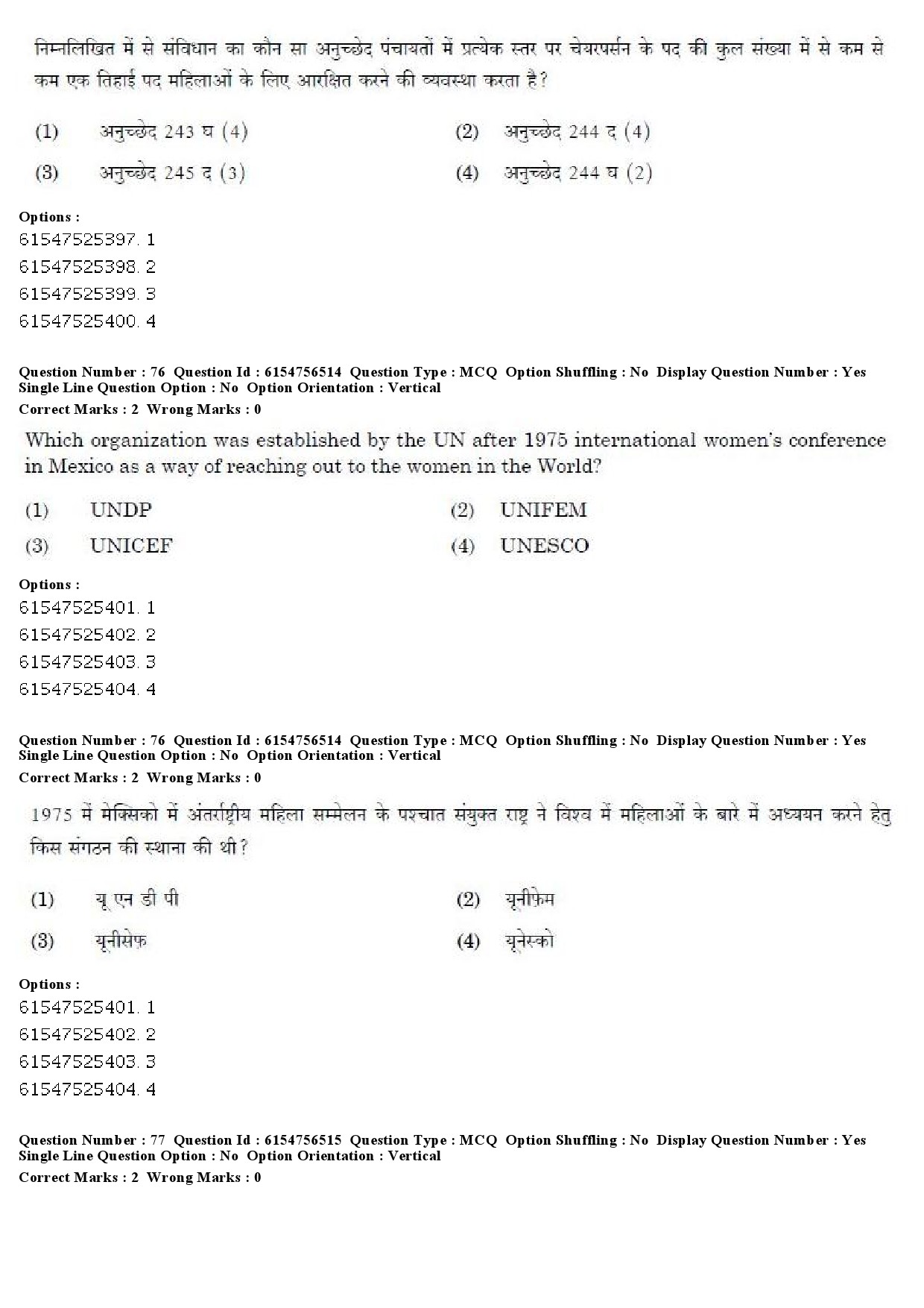 UGC NET Women Studies Question Paper December 2019 62