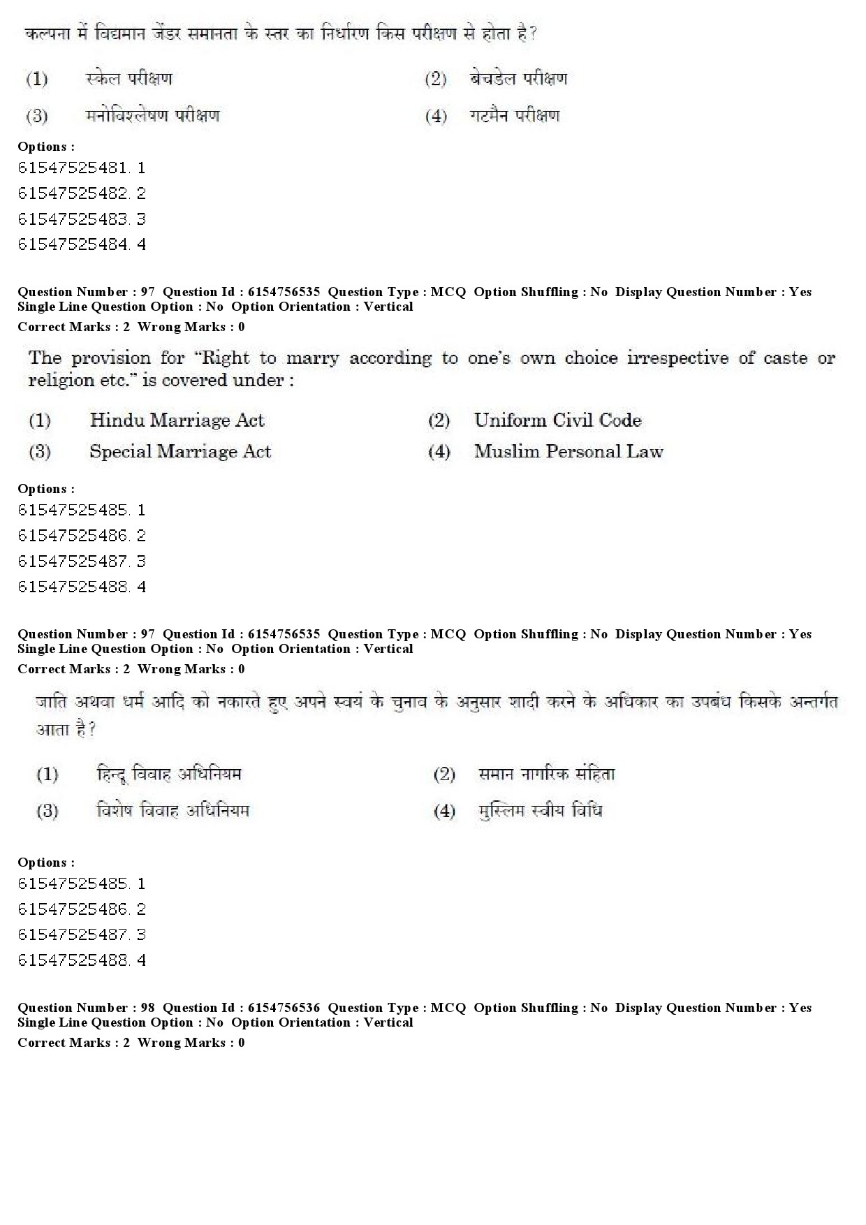 UGC NET Women Studies Question Paper December 2019 76