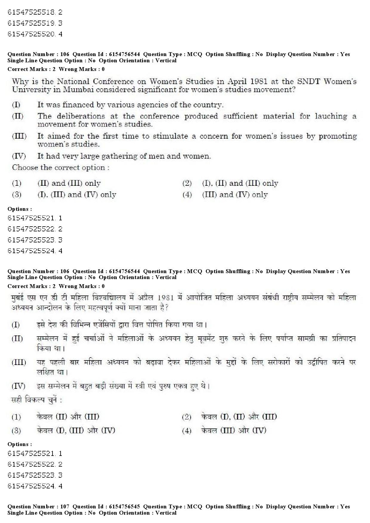 UGC NET Women Studies Question Paper December 2019 84