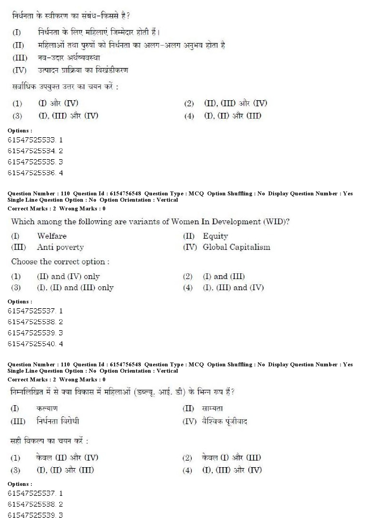 UGC NET Women Studies Question Paper December 2019 87