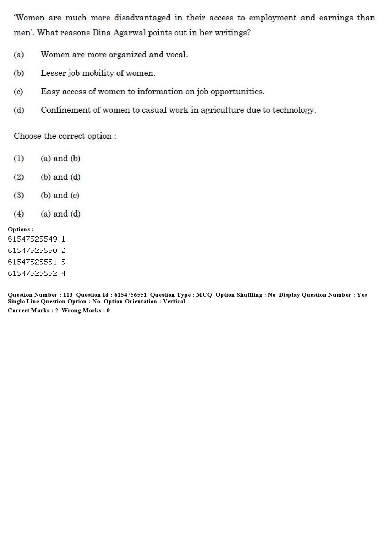 UGC NET Women Studies Question Paper December 2019 92