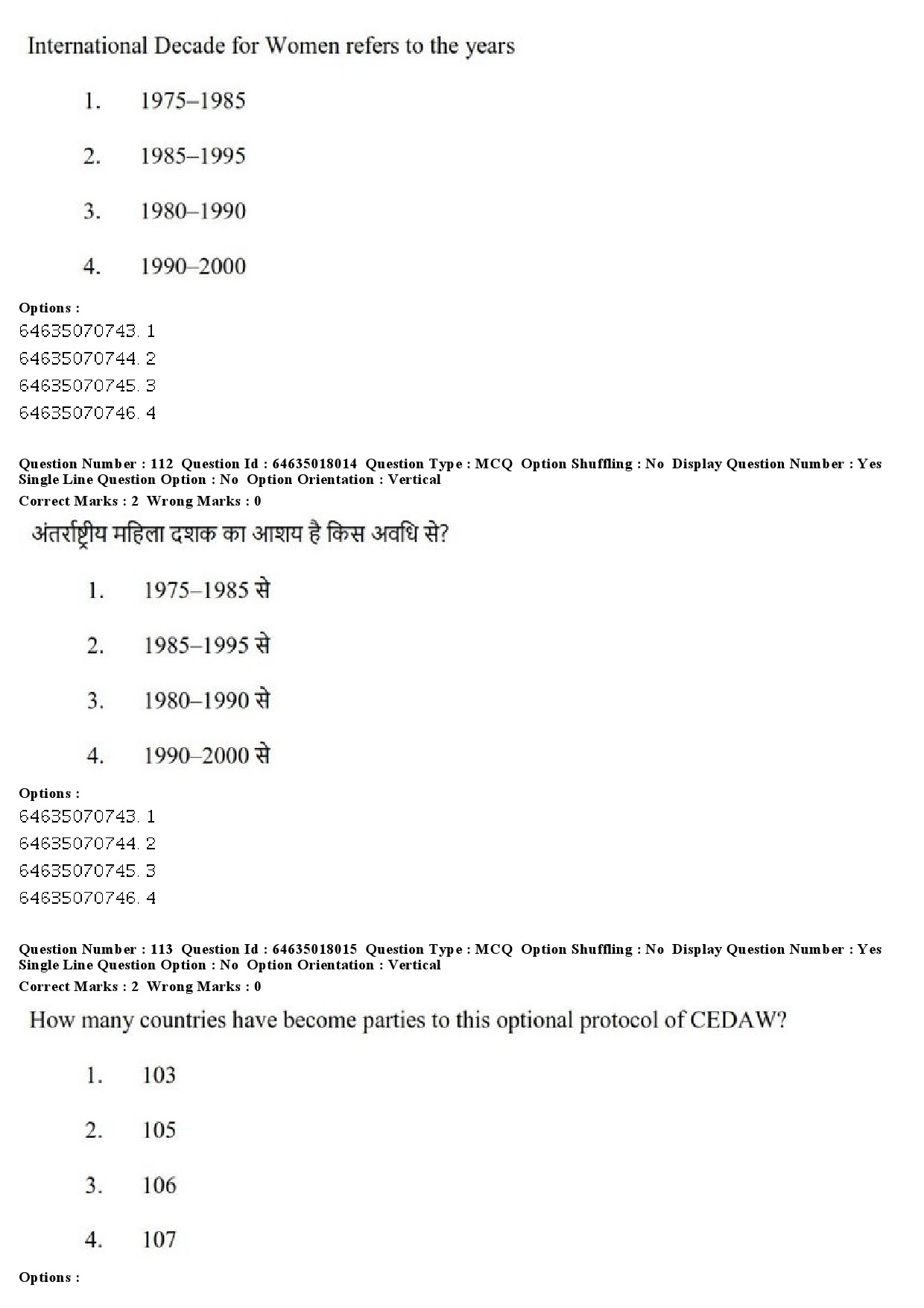 UGC NET Women Studies Question Paper June 2019 105