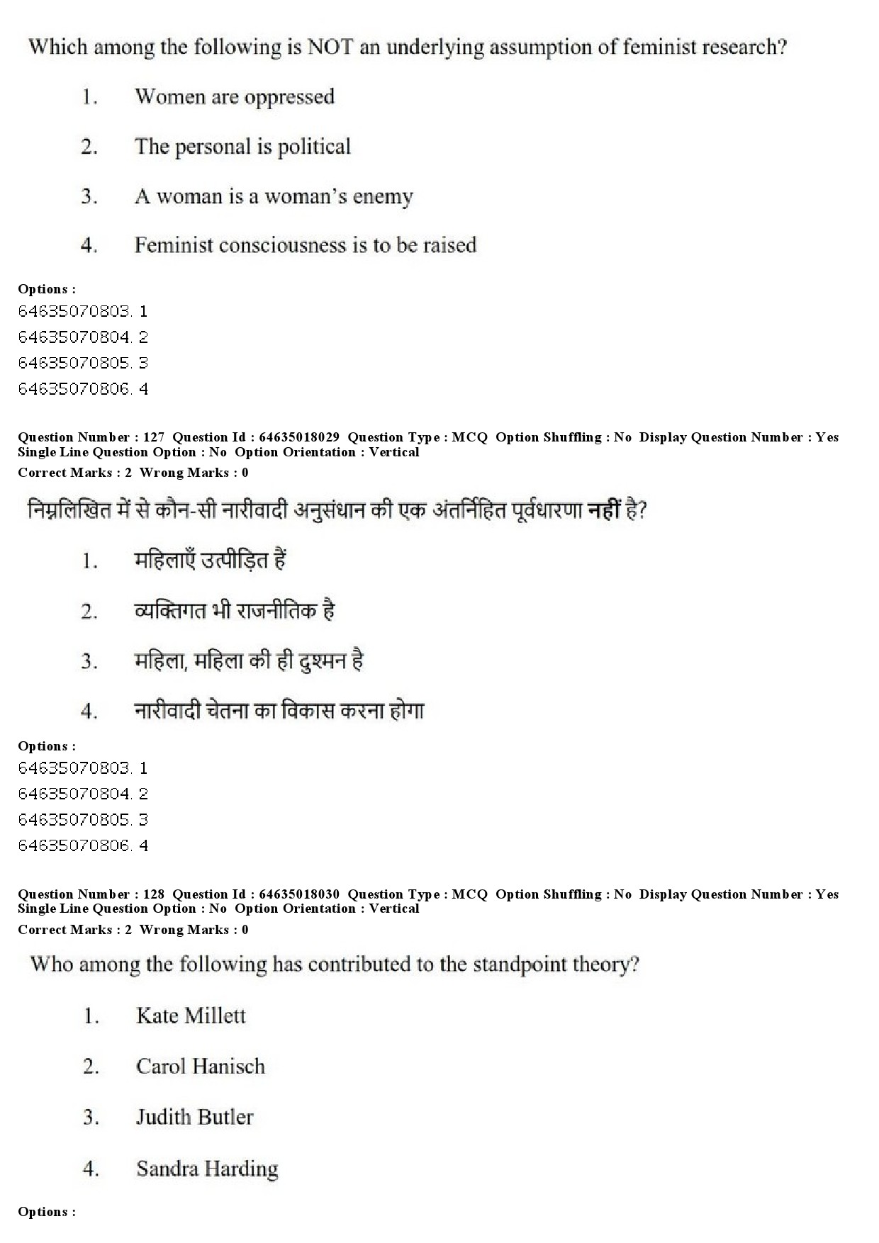 UGC NET Women Studies Question Paper June 2019 119