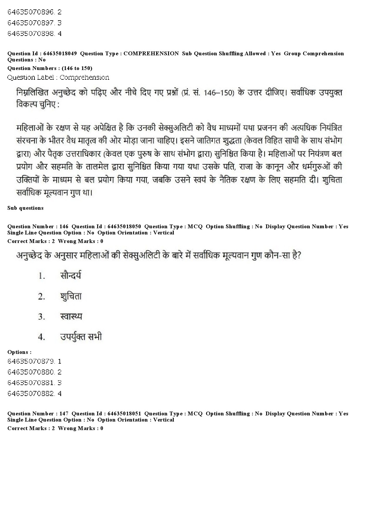 UGC NET Women Studies Question Paper June 2019 143