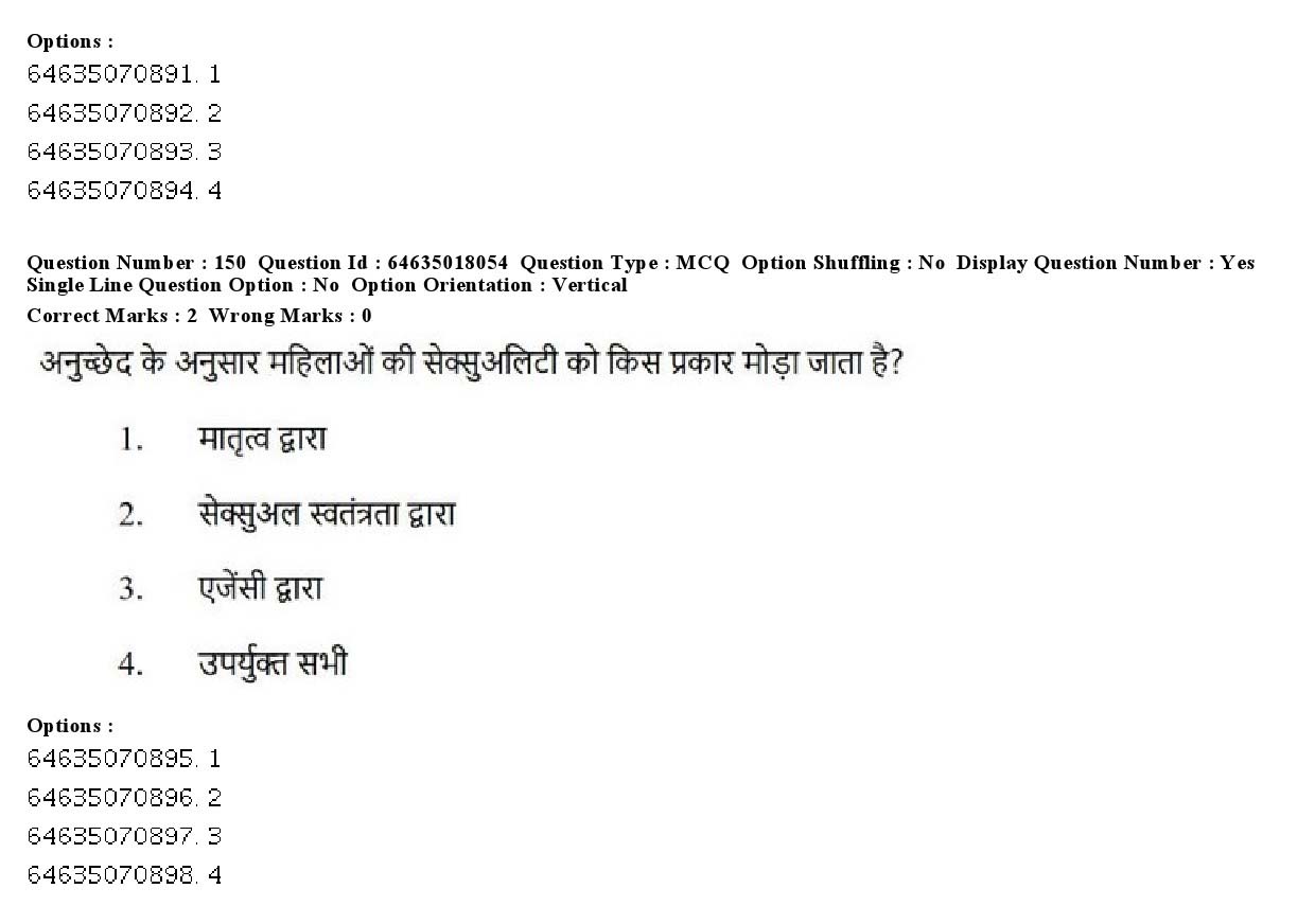 UGC NET Women Studies Question Paper June 2019 145