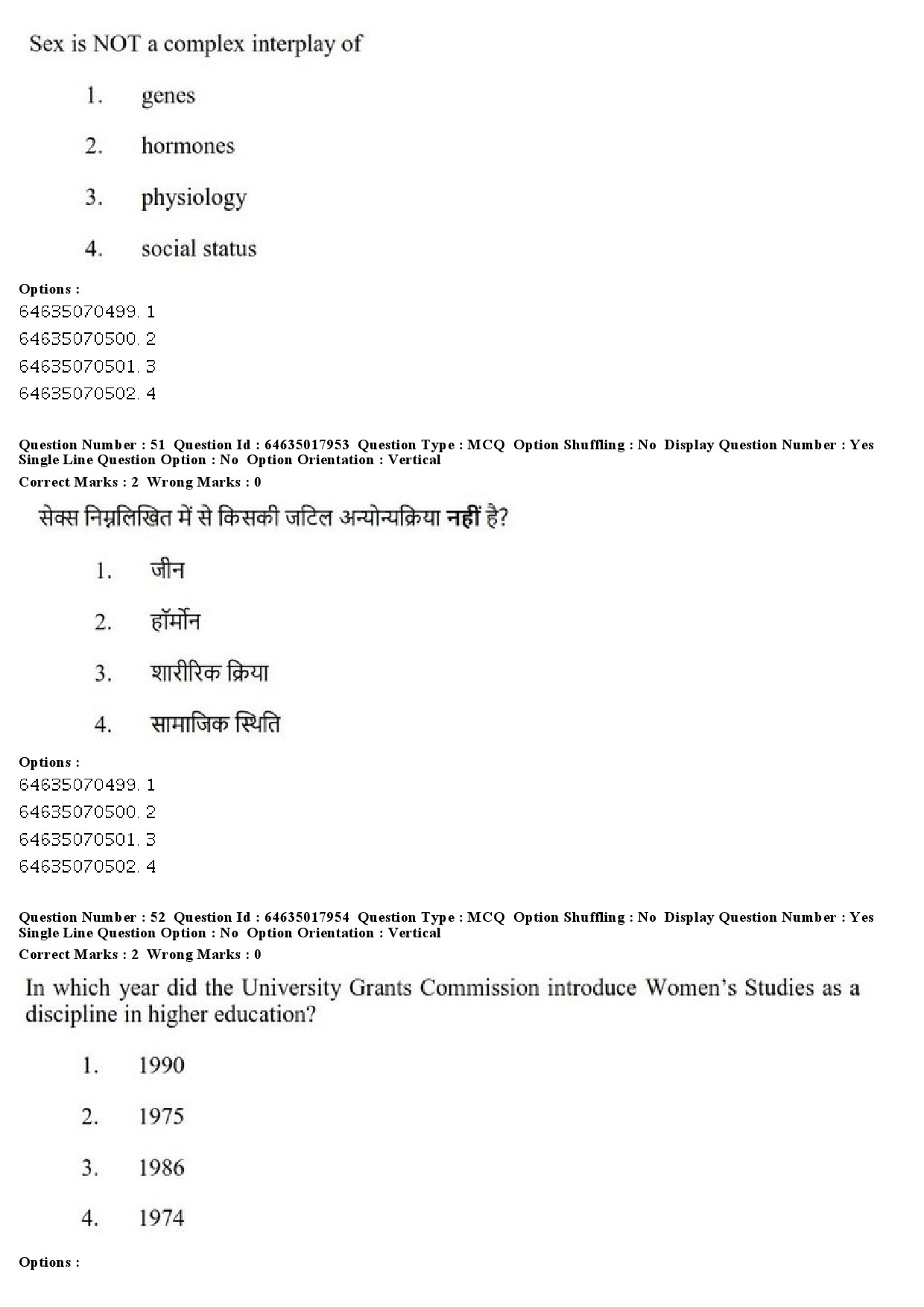 UGC NET Women Studies Question Paper June 2019 49