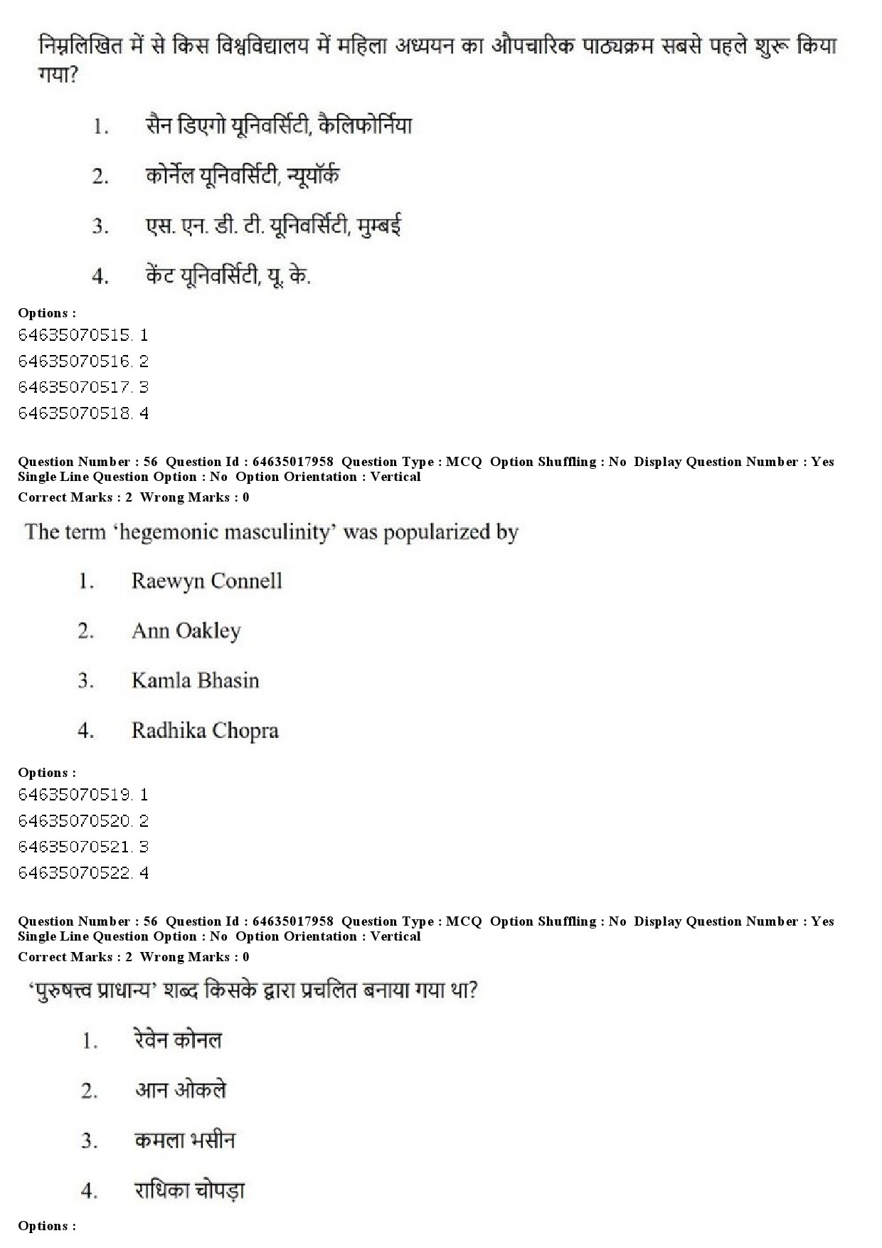 UGC NET Women Studies Question Paper June 2019 53