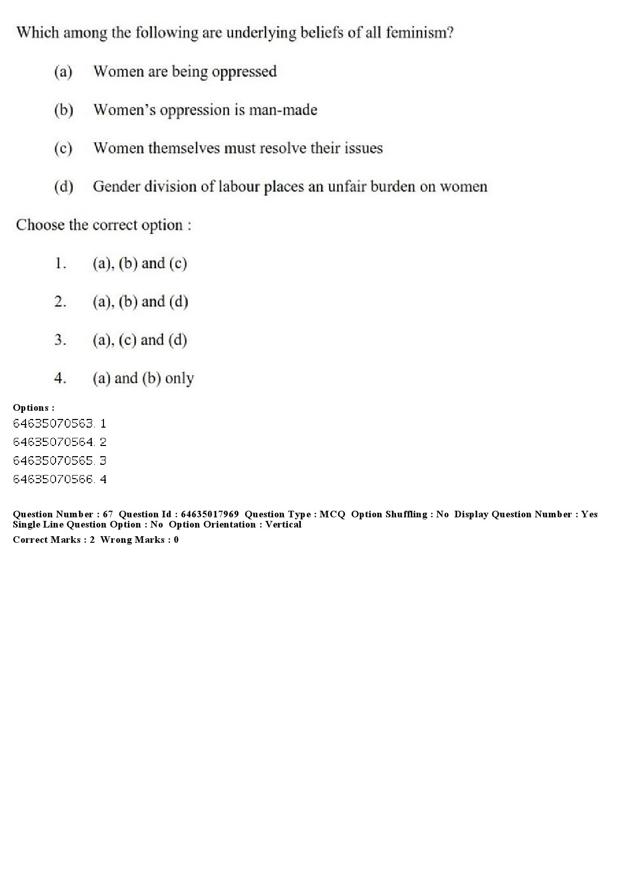 UGC NET Women Studies Question Paper June 2019 63