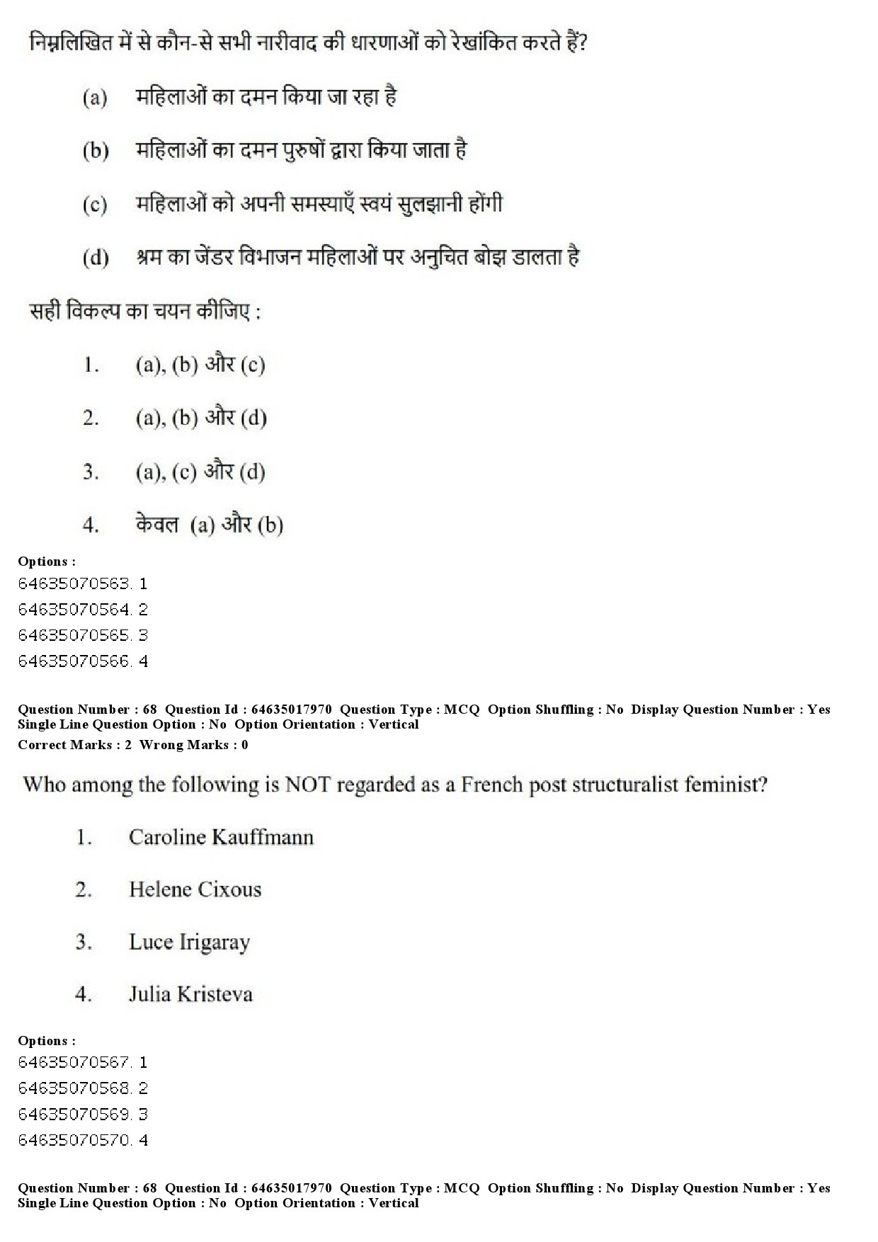 UGC NET Women Studies Question Paper June 2019 64