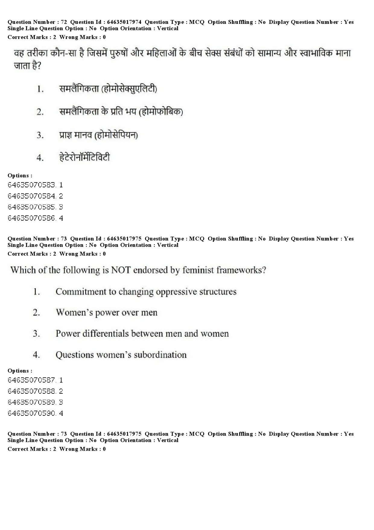 UGC NET Women Studies Question Paper June 2019 69