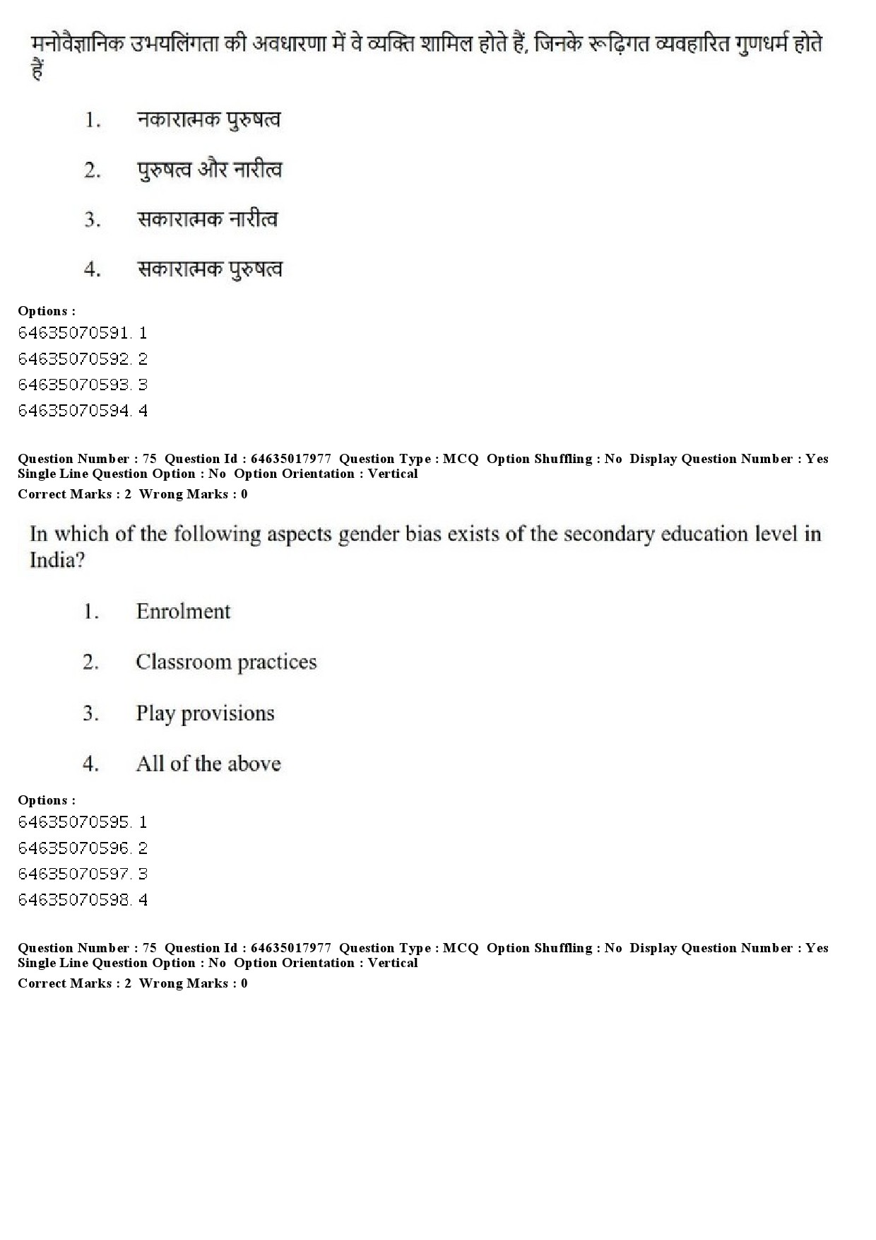 UGC NET Women Studies Question Paper June 2019 71