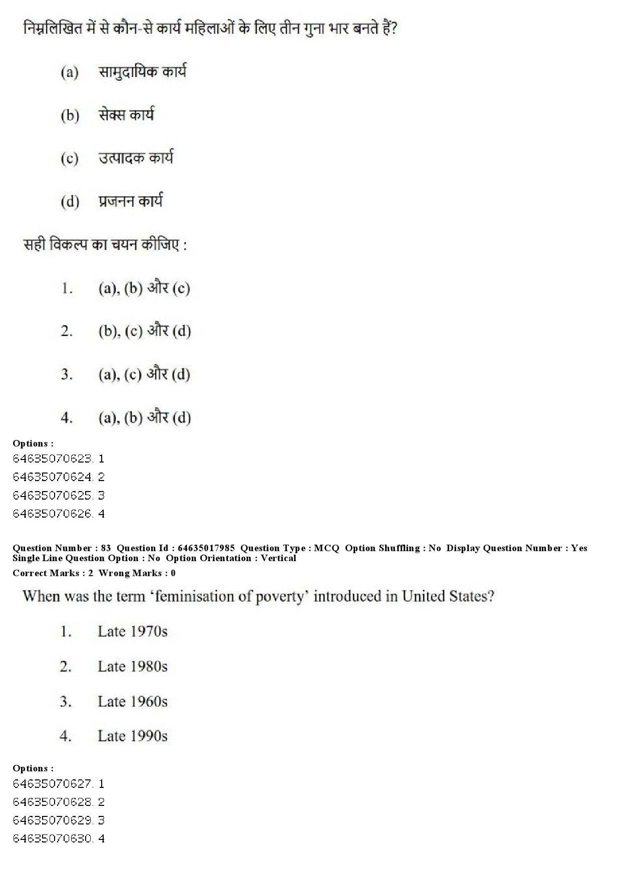 UGC NET Women Studies Question Paper June 2019 78