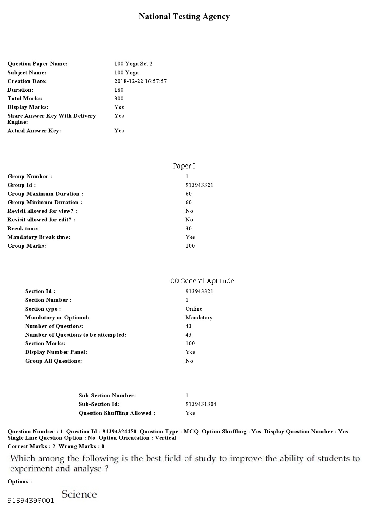 UGC NET Yoga Question Paper December 2018 1