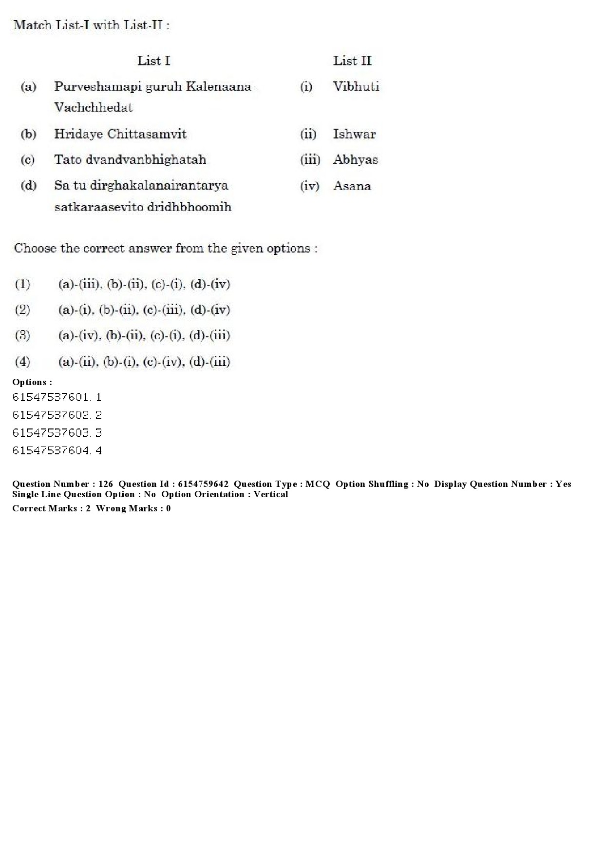 UGC NET Yoga Question Paper December 2019 100