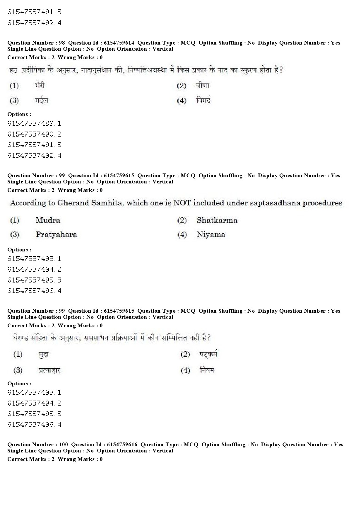 UGC NET Yoga Question Paper December 2019 71