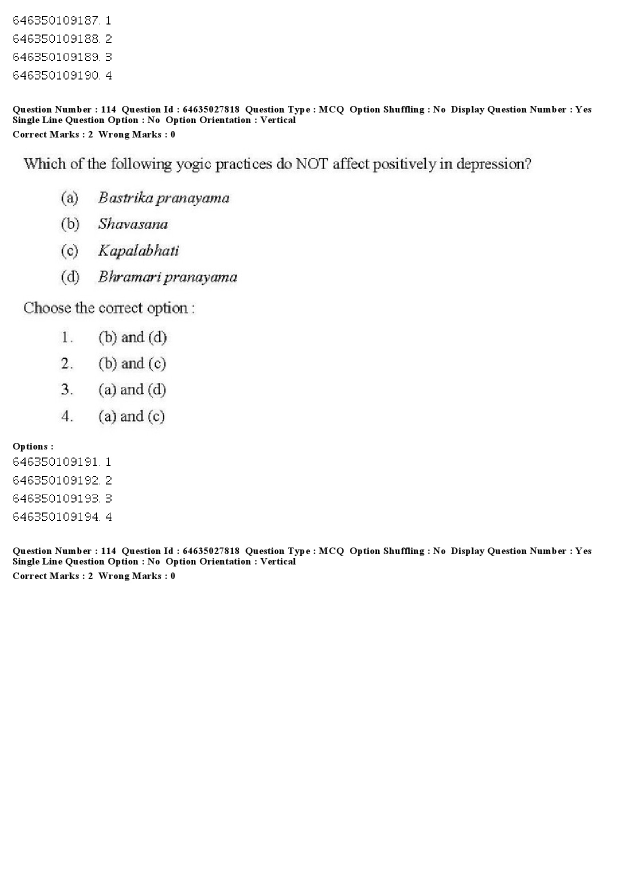 UGC NET Yoga Question Paper June 2019 109