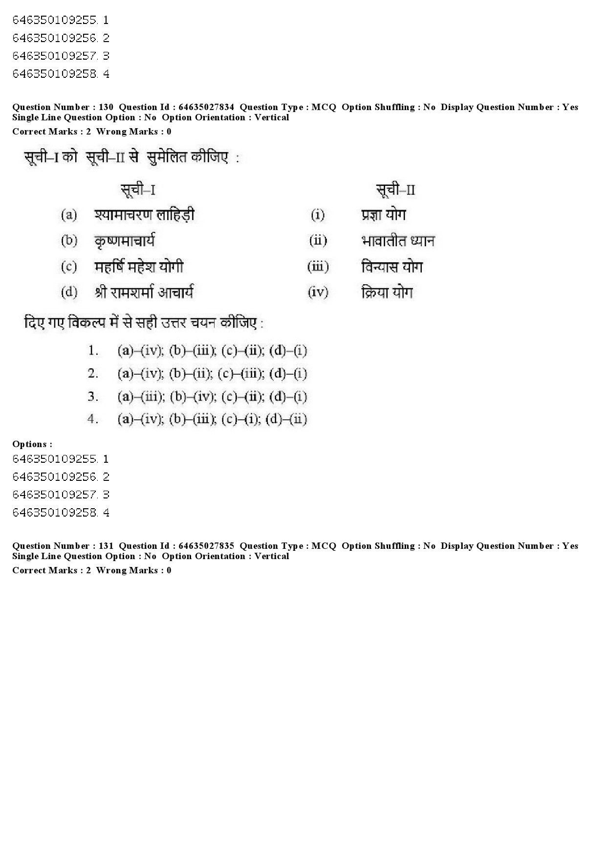 UGC NET Yoga Question Paper June 2019 128