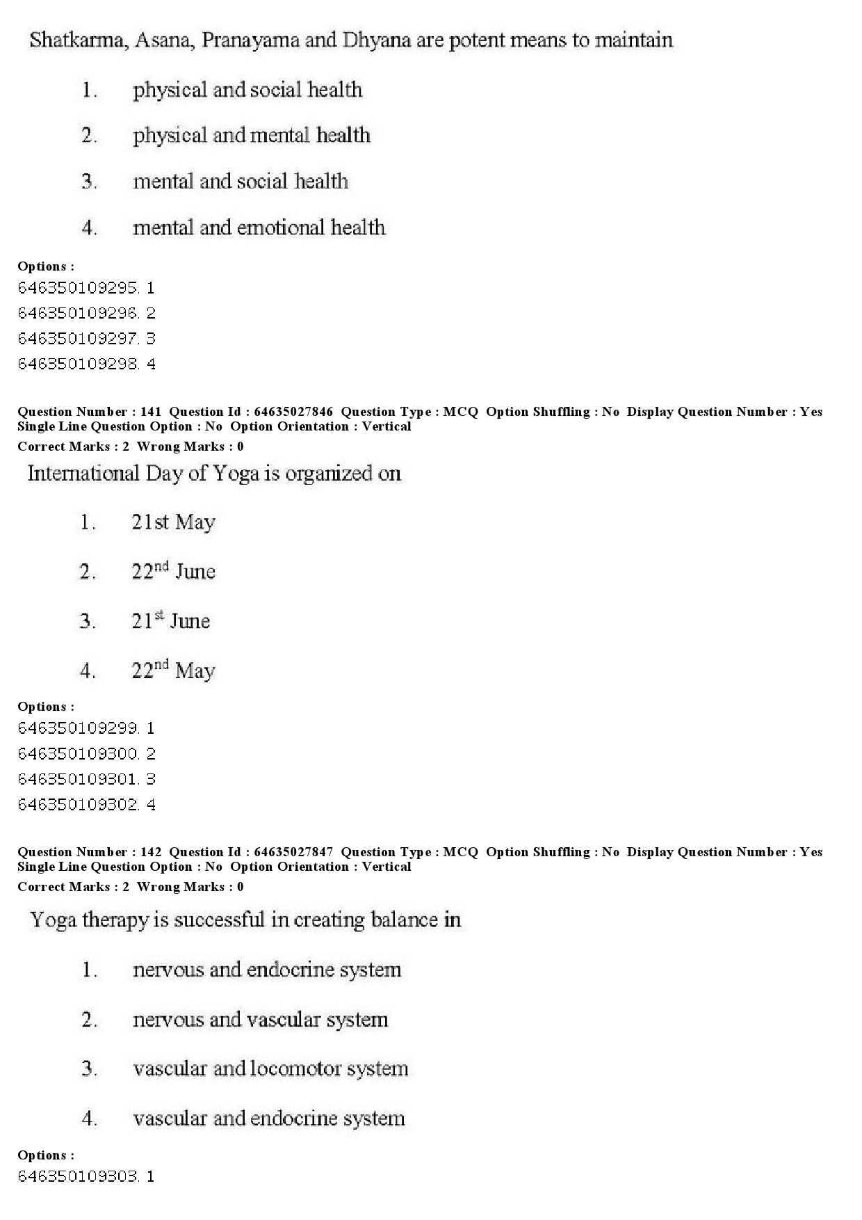 UGC NET Yoga Question Paper June 2019 146