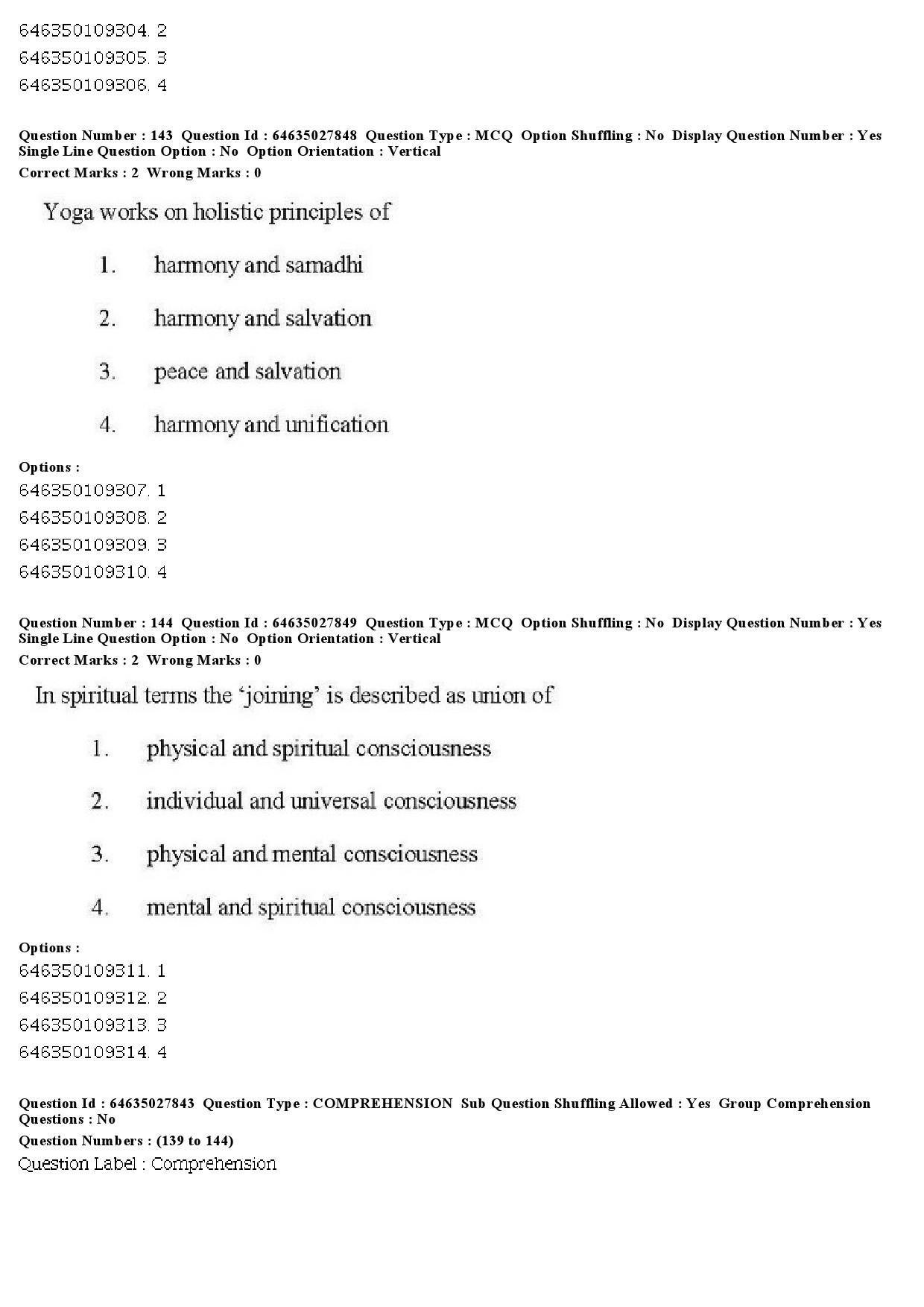 UGC NET Yoga Question Paper June 2019 147