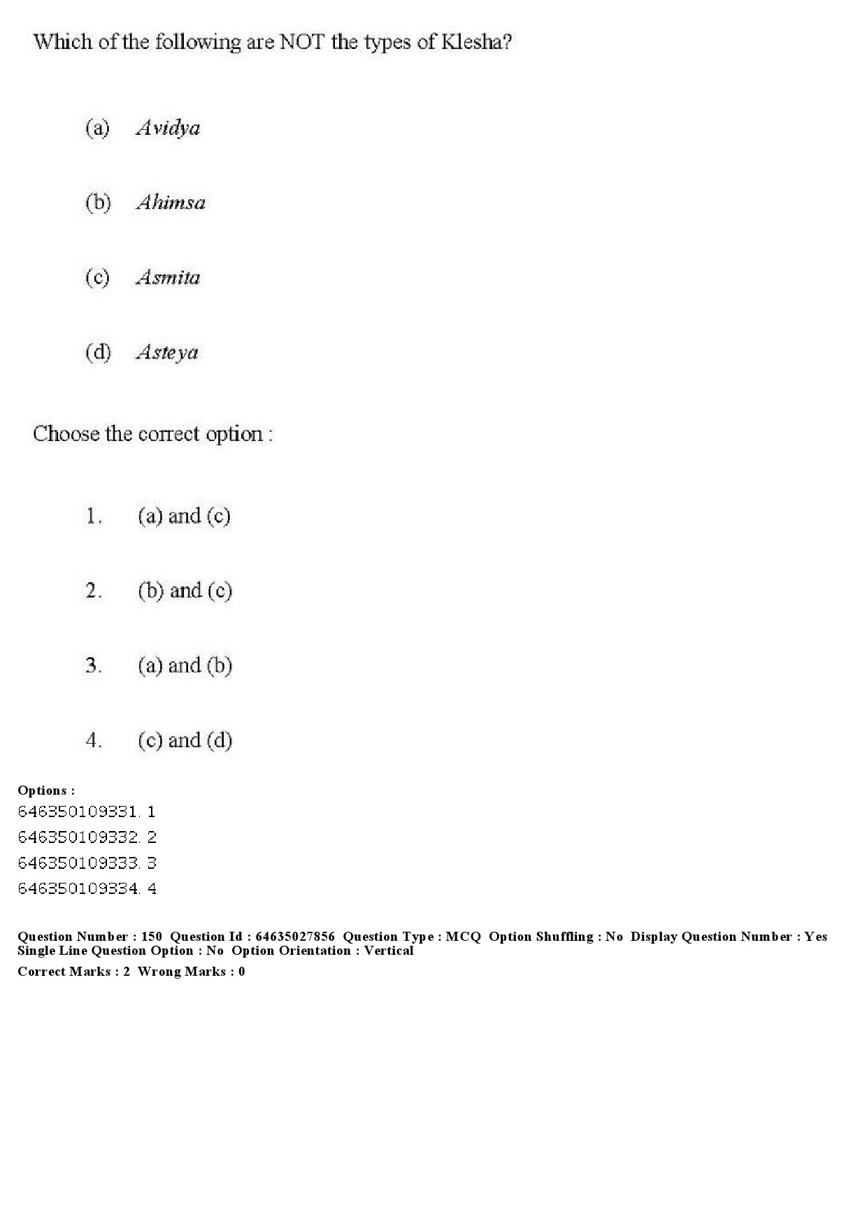 UGC NET Yoga Question Paper June 2019 156