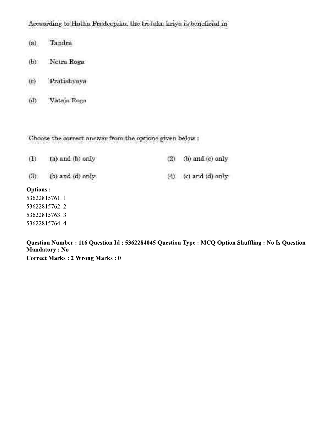 UGC NET Yoga Question Paper September 2020 116