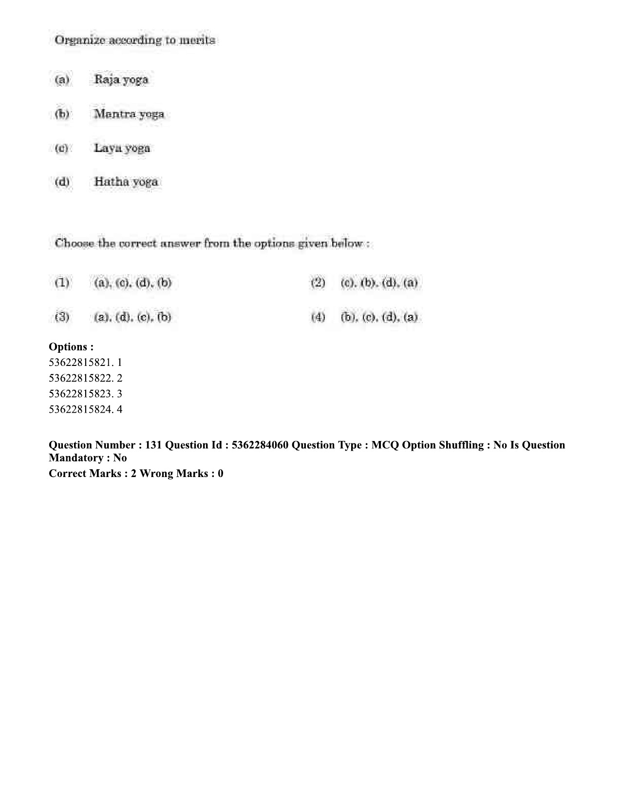 UGC NET Yoga Question Paper September 2020 146