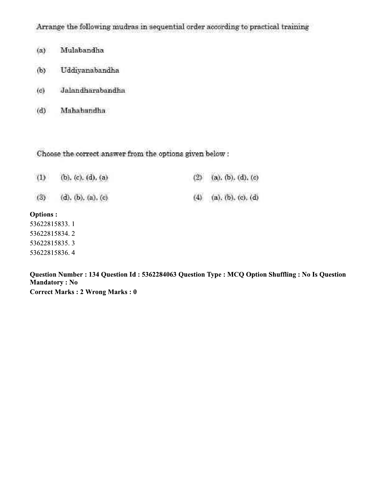 UGC NET Yoga Question Paper September 2020 152