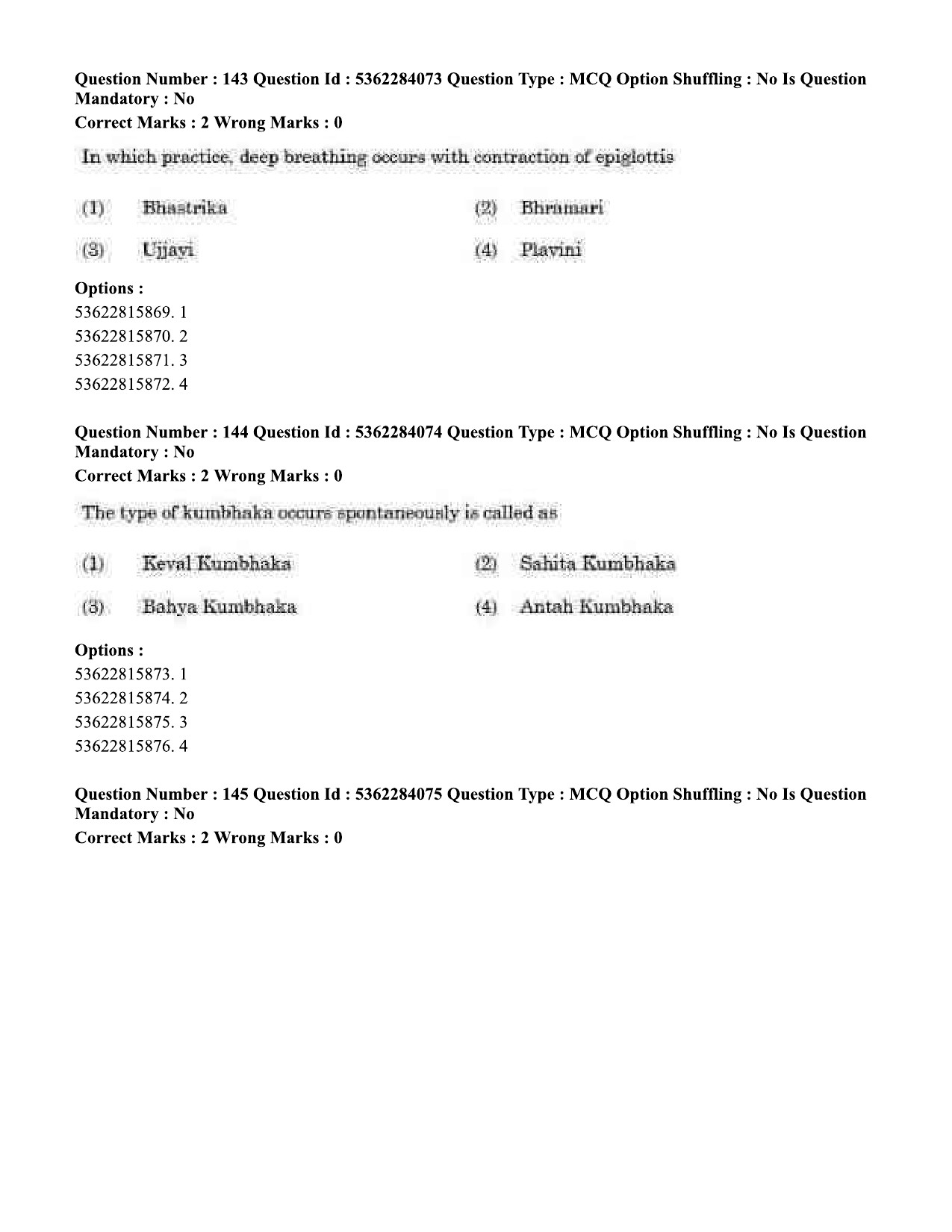 UGC NET Yoga Question Paper September 2020 167