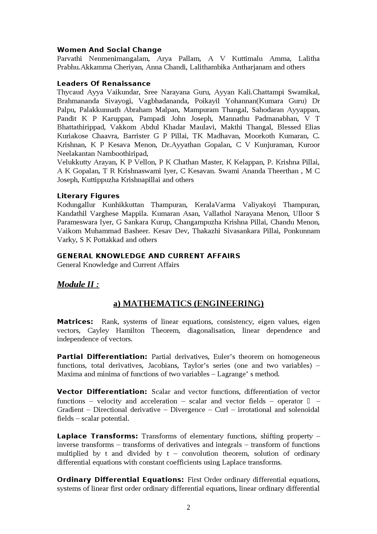 Assistant Professor Mechanical Engineering Kerala Exam 2021 Syllabus - Notification Image 2