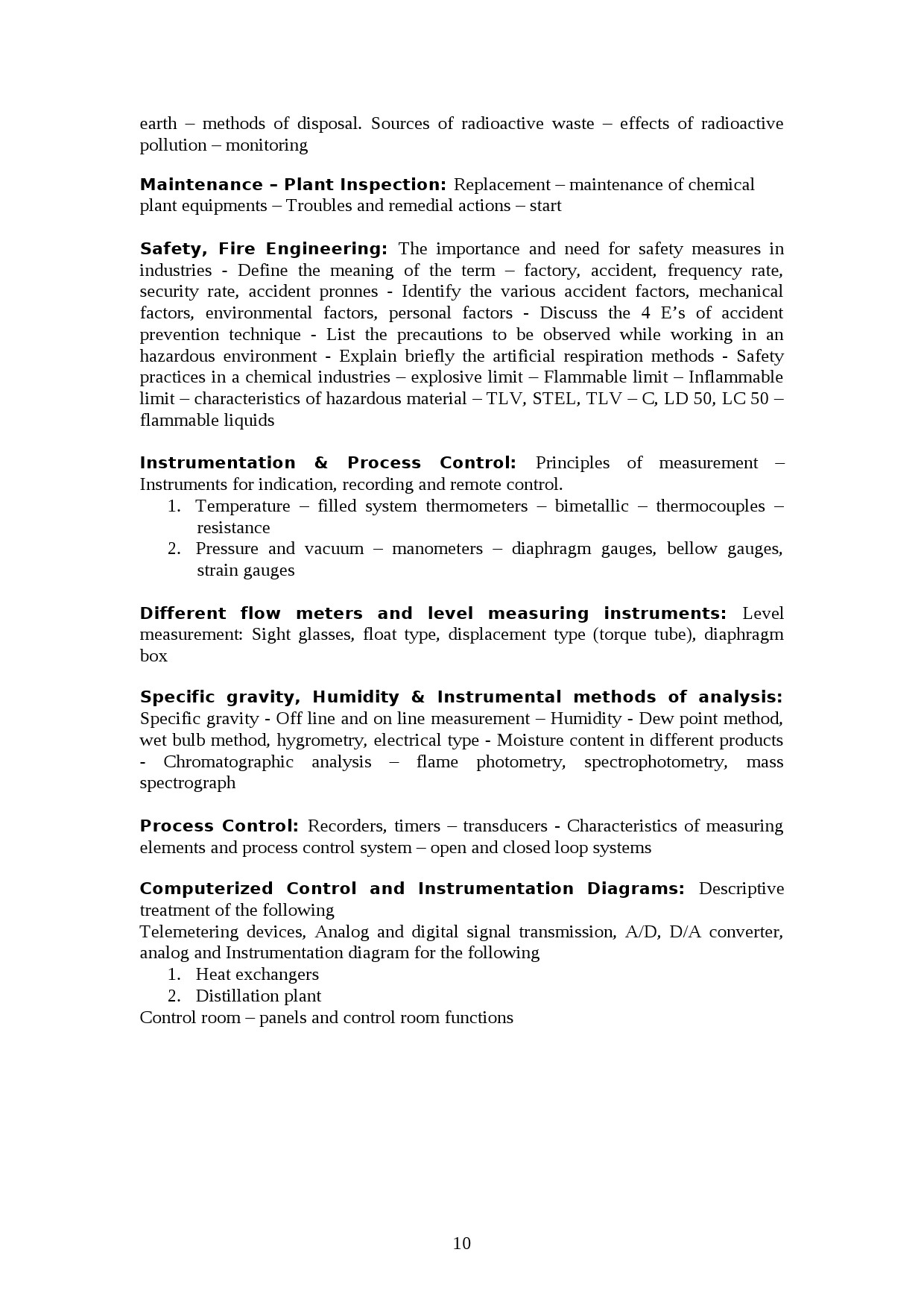 Chemical Engineering Lecturer in Polytechnic Exam Syllabus - Notification Image 10
