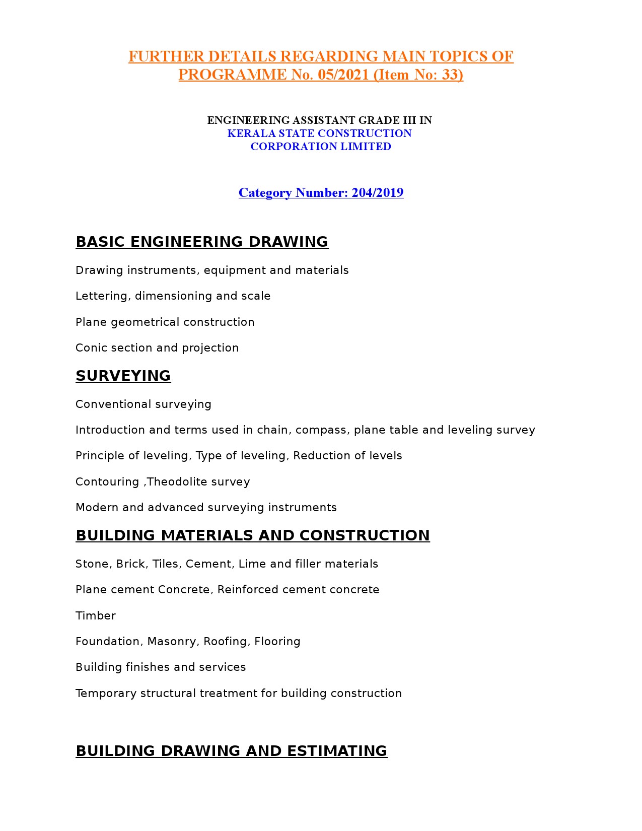Engineering Assistant Grade III KPSC Exam Syllabus May 2021 - Notification Image 1