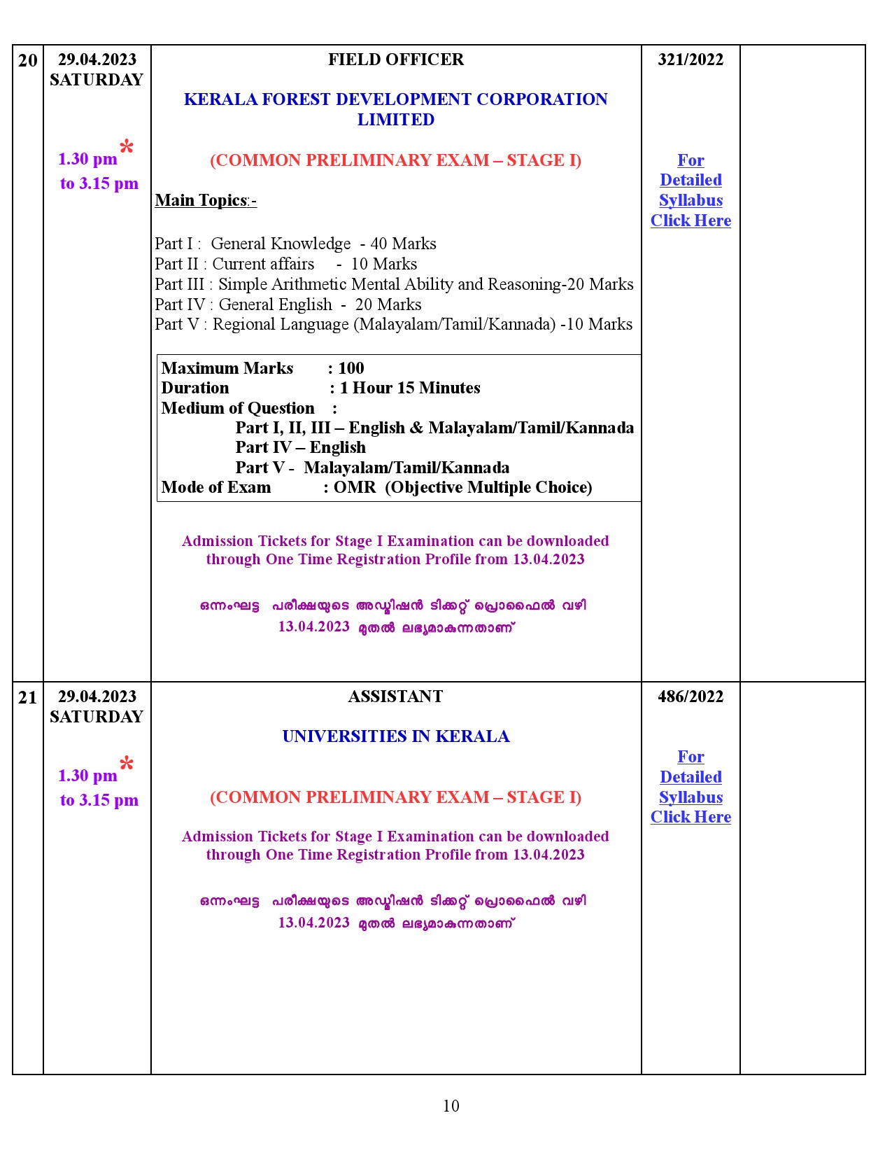 Examination Programme For The Month Of April 2023 - Notification Image 10