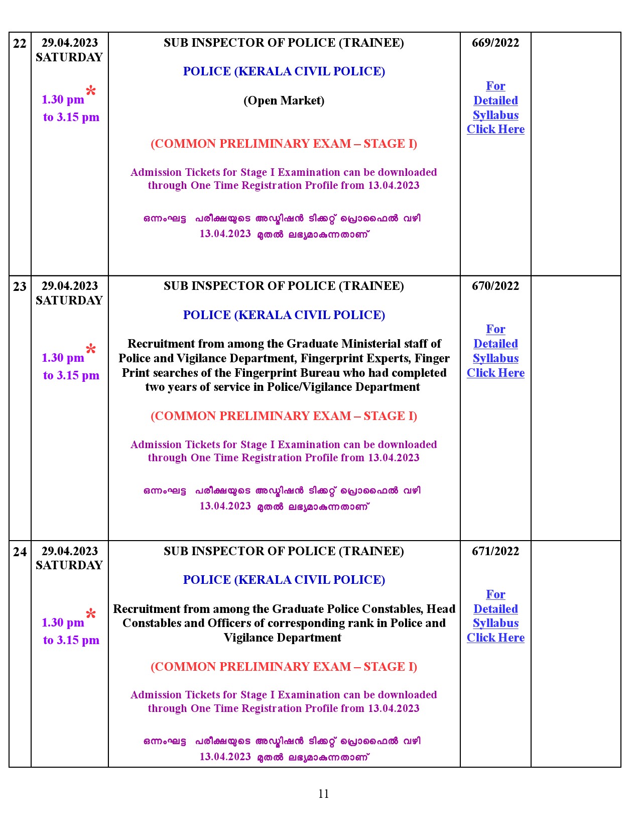 Examination Programme For The Month Of April 2023 - Notification Image 11