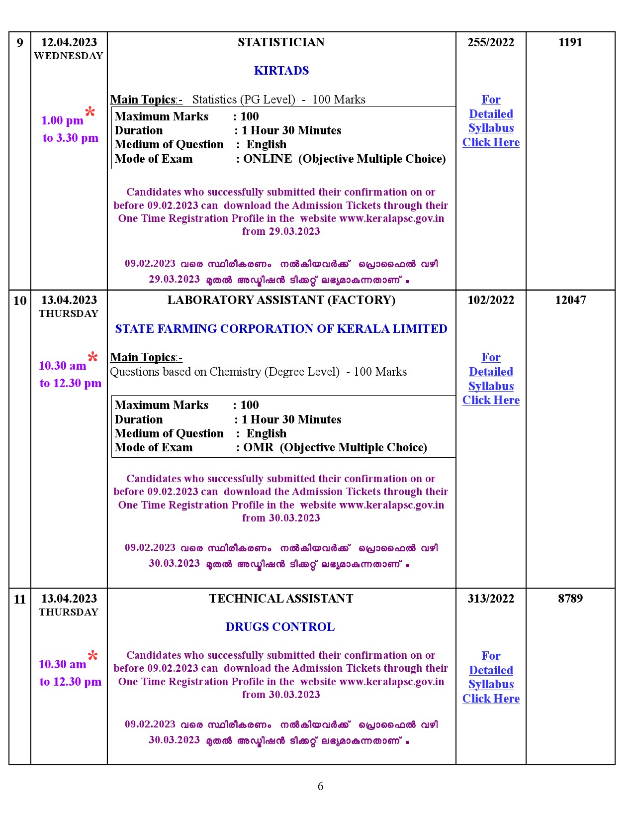 Examination Programme For The Month Of April 2023 - Notification Image 6